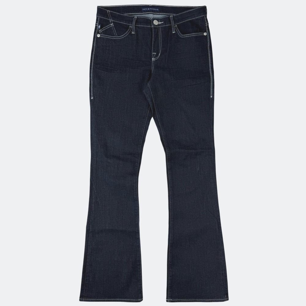 Rock & Republic Kasandra Bootcut Jeans Womens 12L Dark Wash Mid Rise Western Y2K - Picture 1 of 12